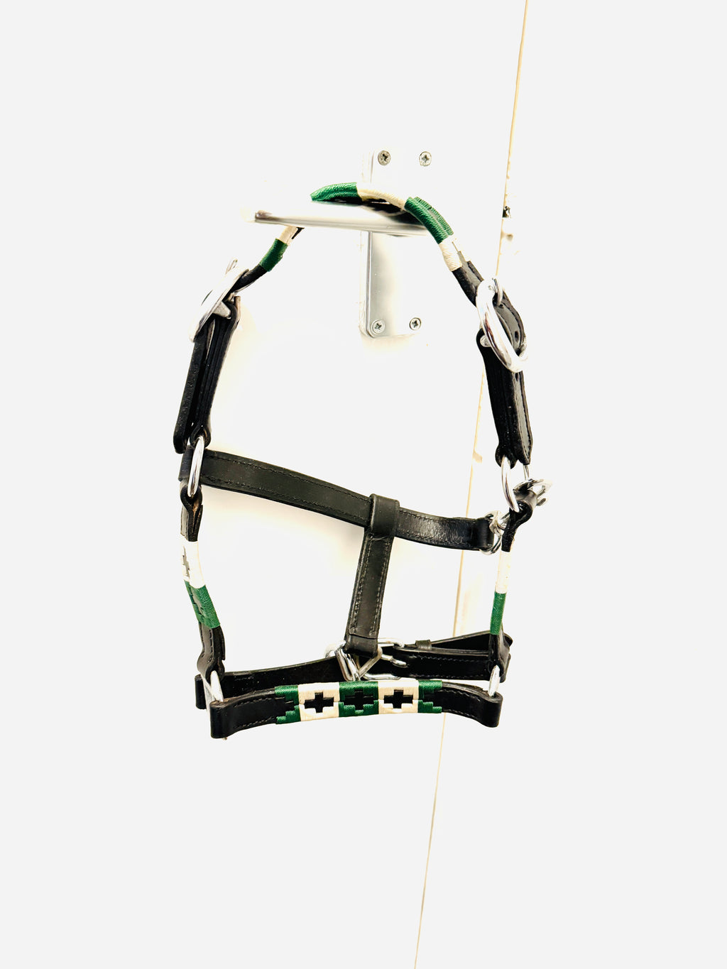 "Polo green leather head collar for mini Shetland pony – Sui Saddlery"