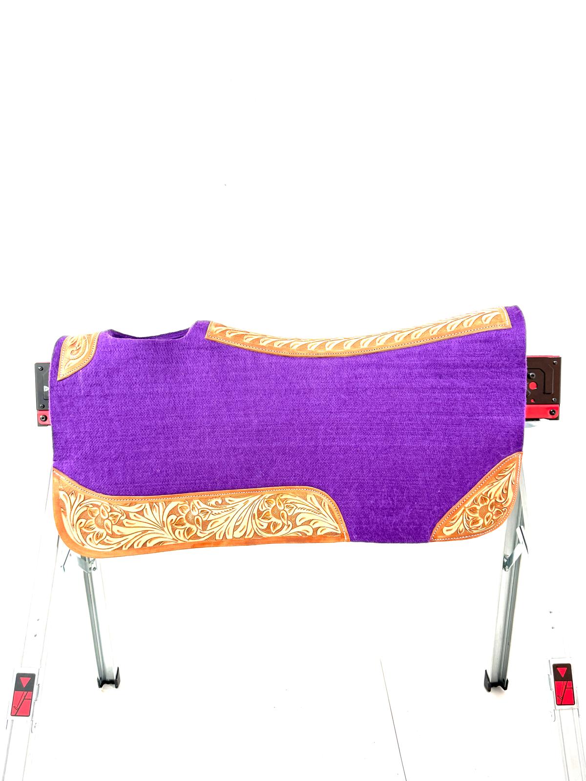 "Purple western saddle pad top view full size – Sui Saddlery"