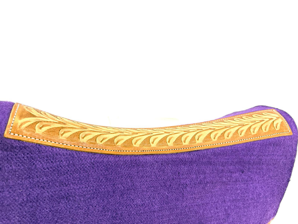 "Purple western saddle pad side view with quilted detail – Sui Saddlery"