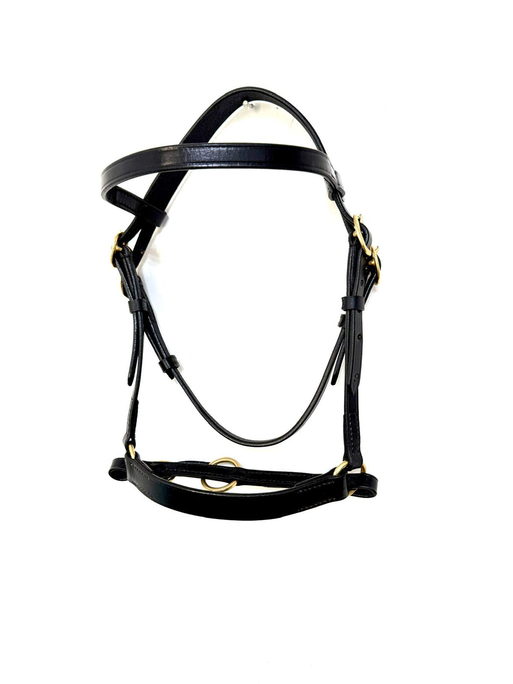 "In-hand show bridle brass fittings small pony size – Sui Saddlery"