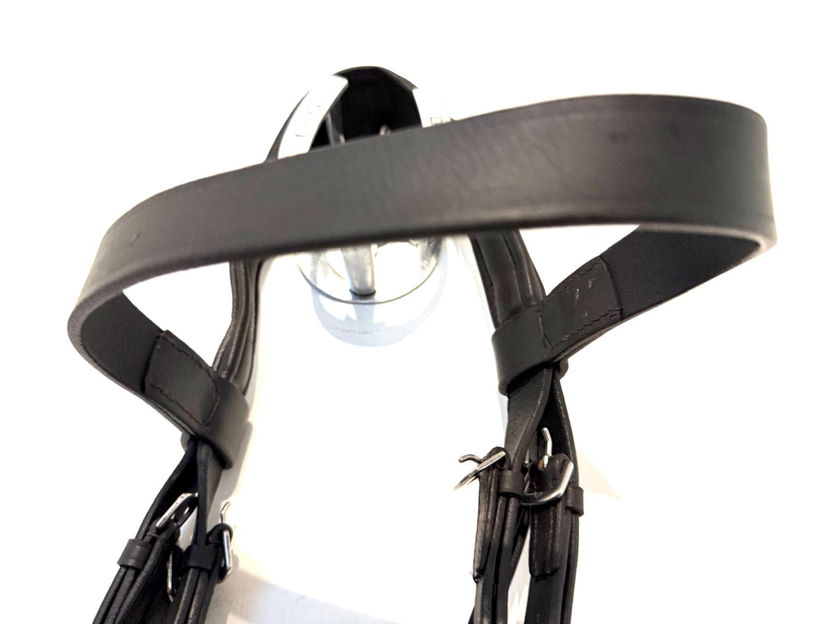 "Havana leather heavy horse hunter bridle side view – Sui Saddlery"