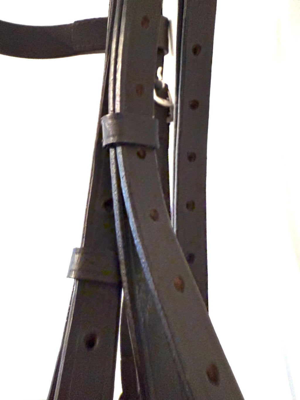 "Heavy horse hunter bridle havana leather browband detail – Sui Saddlery"