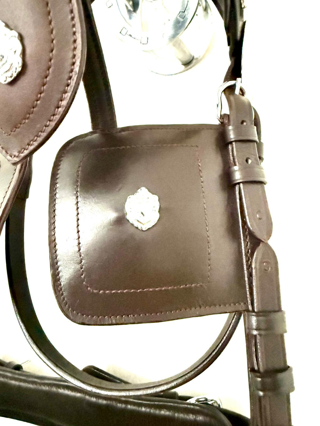 Blinkered Driving Bridle – Pony Cob Full, Black & Brown