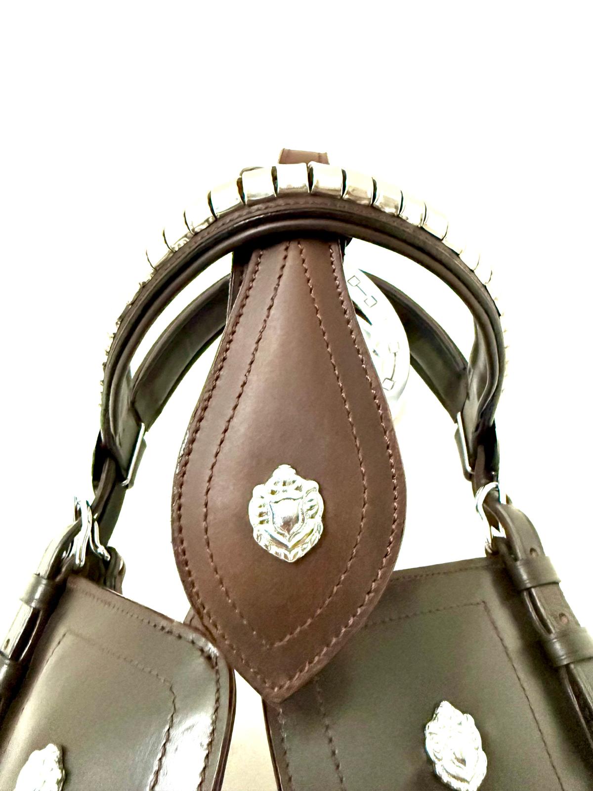Blinkered Driving Bridle – Pony Cob Full, Black & Brown
