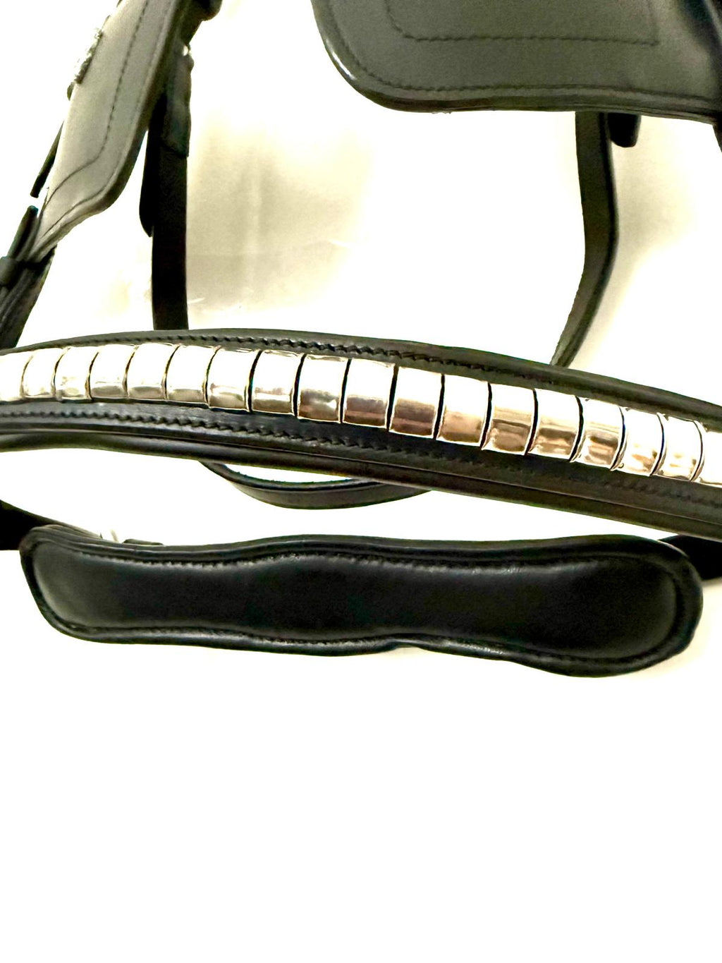 "X-full blinkered driving bridle side view brown leather – Sui Saddlery"