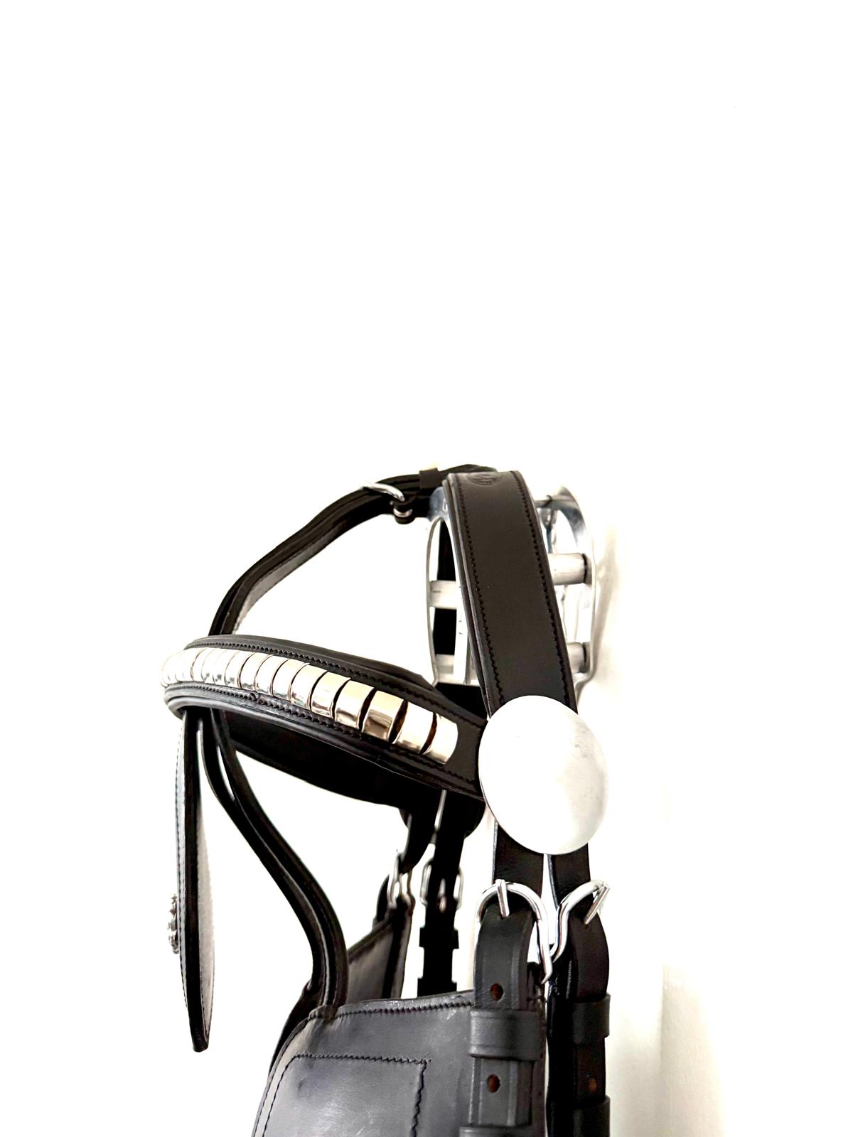 X-Full Blinkered Driving Bridle – Heavy Horse Leather