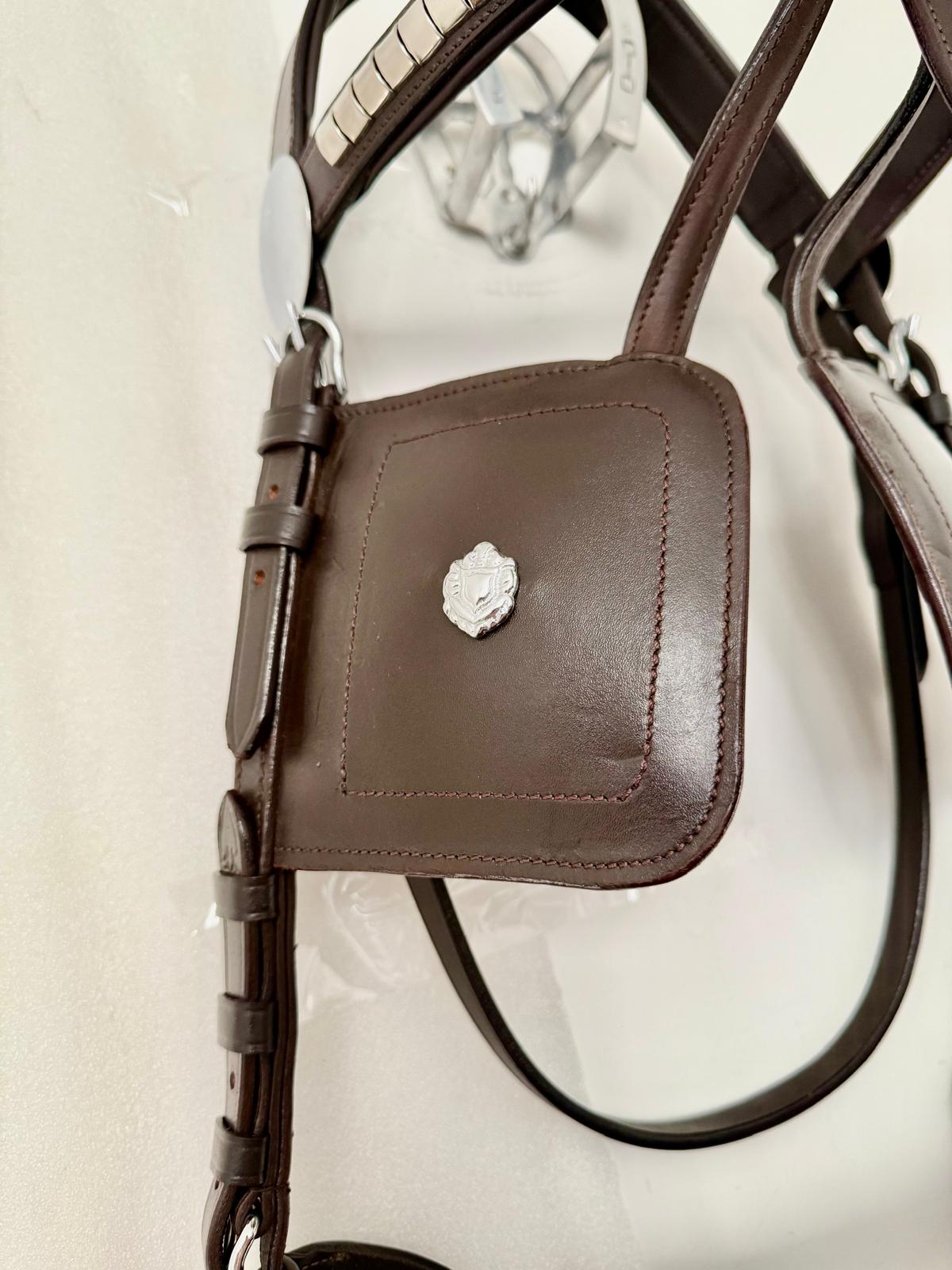 X-Full Blinkered Driving Bridle – Heavy Horse Leather