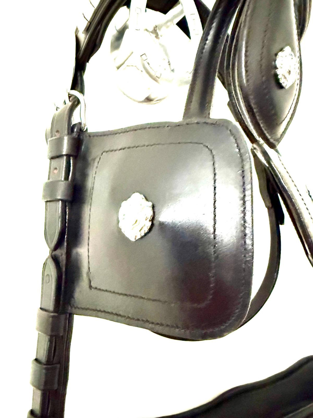 Blinkered Driving Bridle – Pony Cob Full, Black & Brown