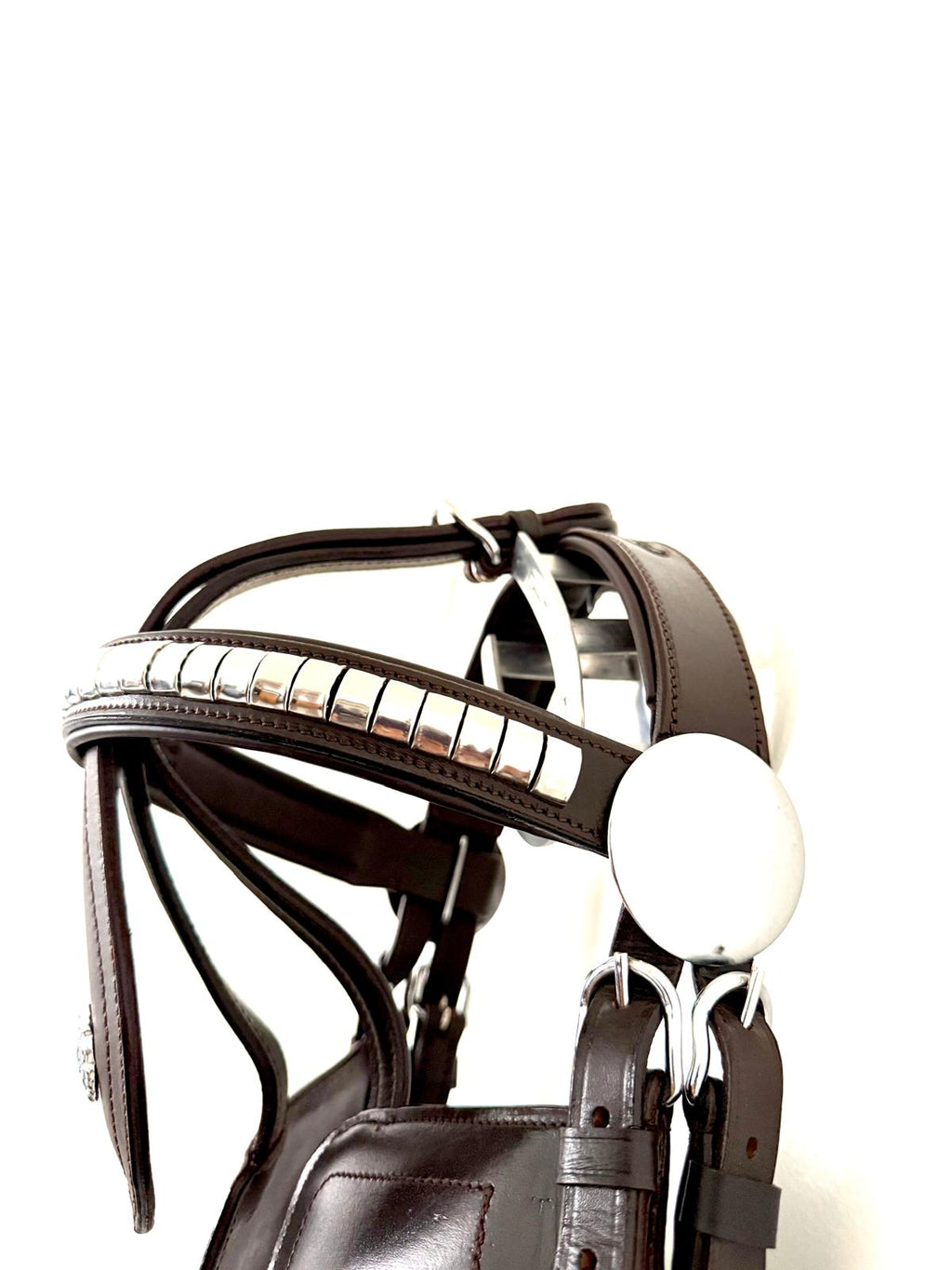 Blinkered Driving Bridle – Pony Cob Full, Black & Brown