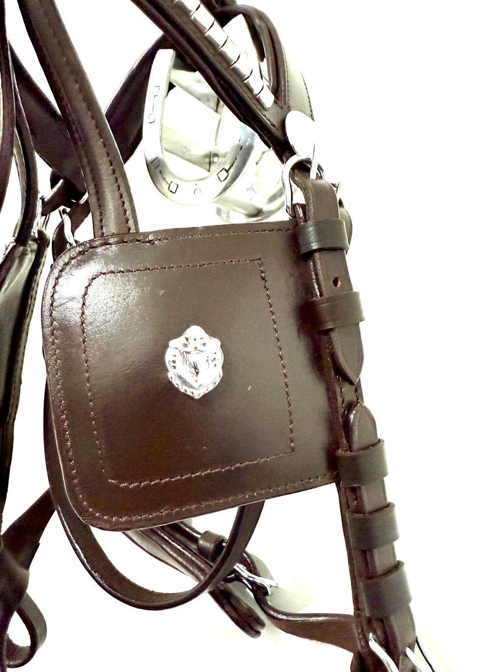 Big Pony Blinkered Driving Bridle – Black & Brown Leather