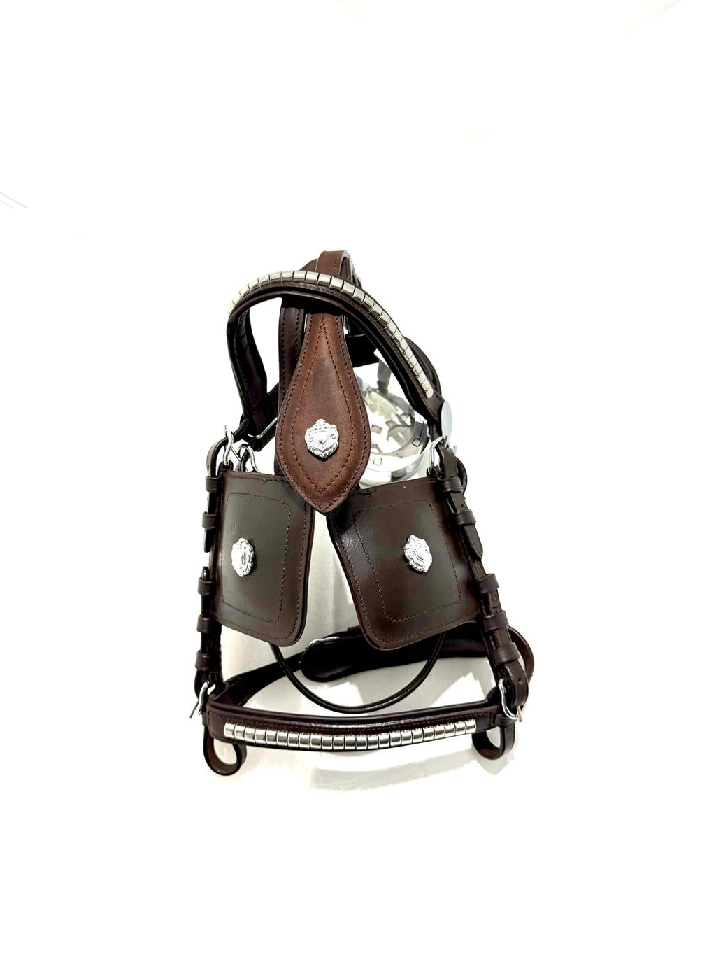 "Small pony blinkered driving bridle black leather – Sui Saddlery"