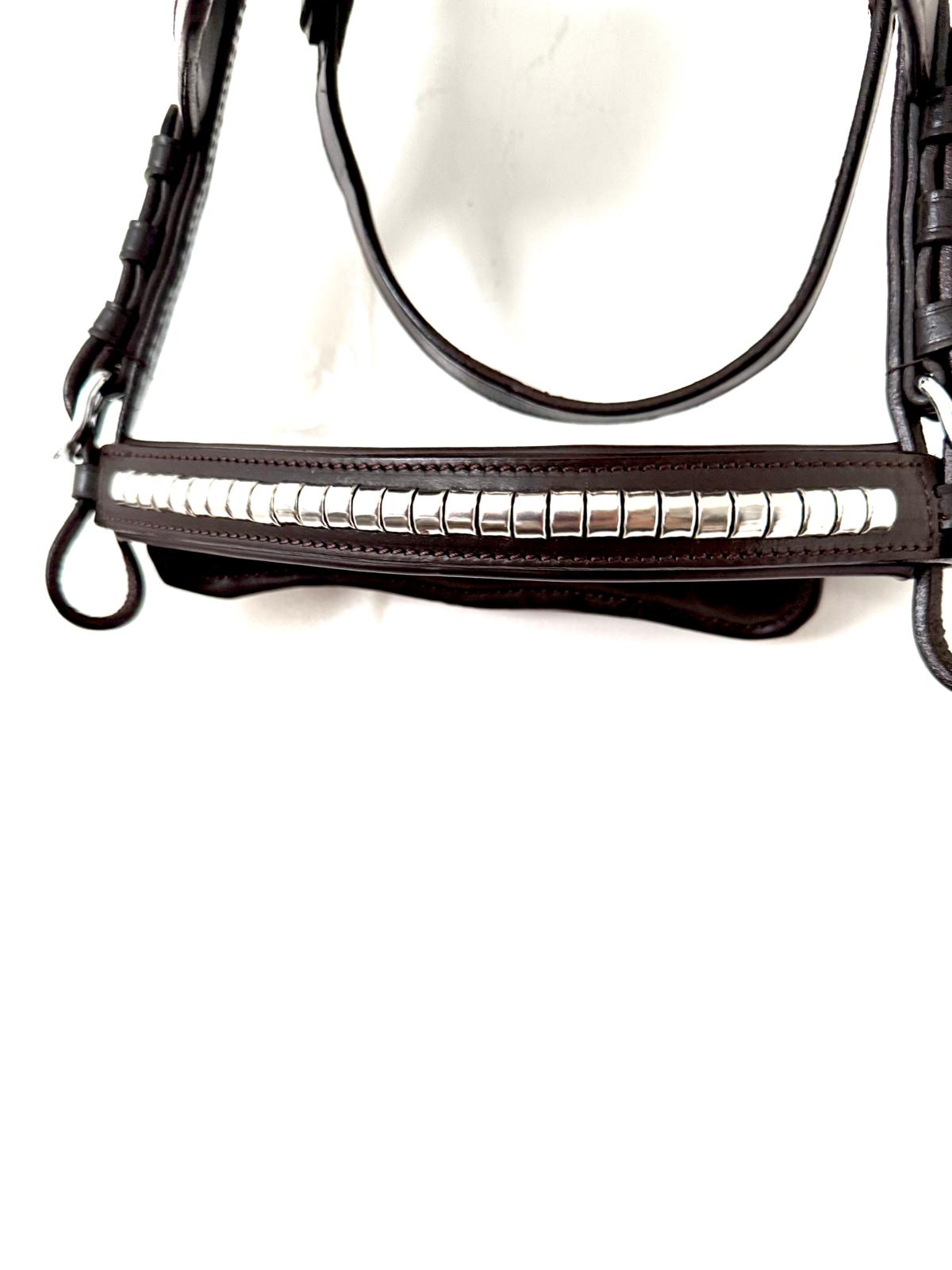 "Shetland blinkered driving bridle brown leather clincher – Sui Saddlery"
