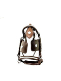 "Mini Shetland blinkered driving bridle black leather – Sui Saddlery"