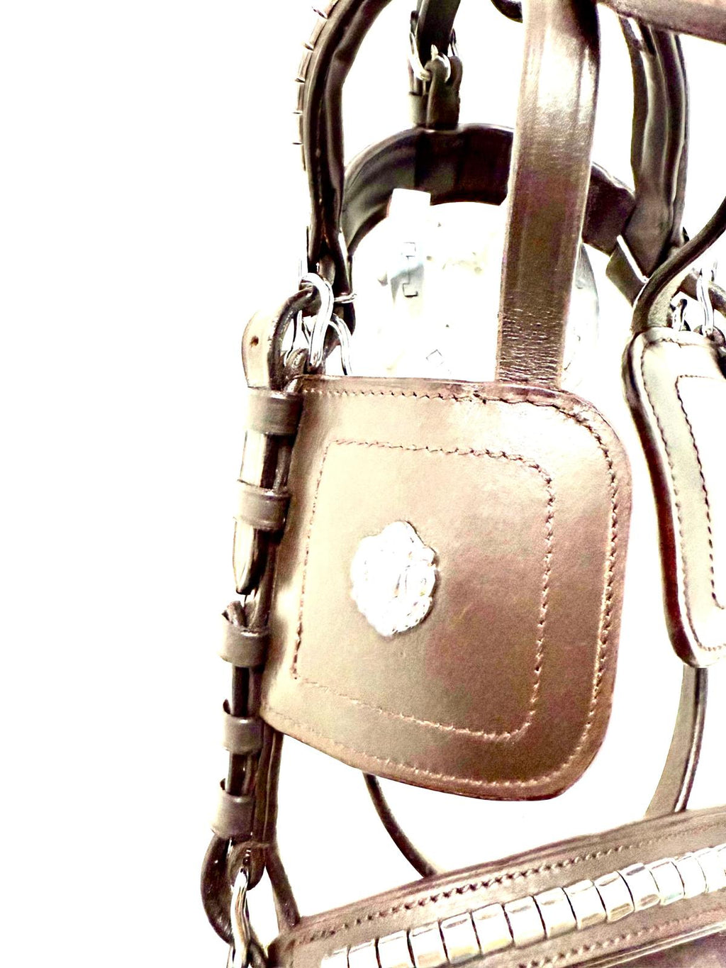 "Tiny pony driving bridle with square blinkers black leather – Sui Saddlery"