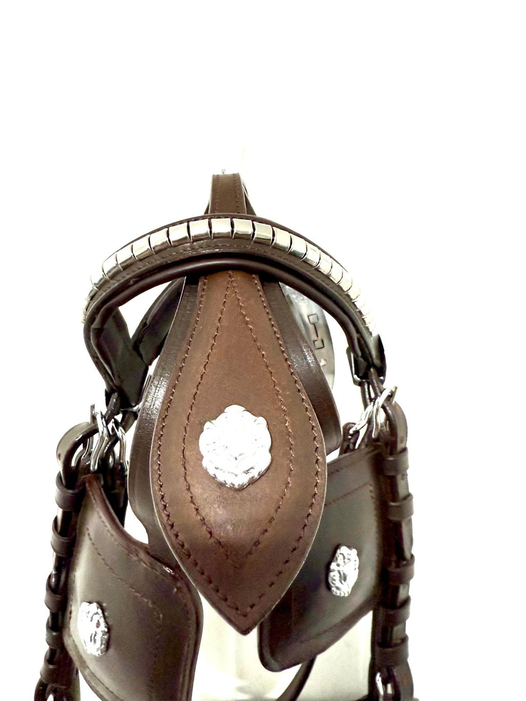 "XS miniature pony driving bridle black with blinker detail – Sui Saddlery"