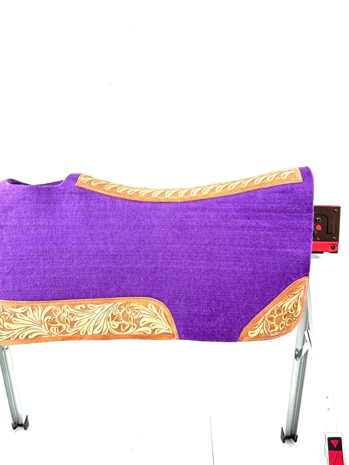 "Purple western saddle pad laid flat full size horse – Sui Saddlery"